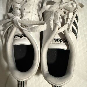 Adidas Kids White and Black Striped Sneakers